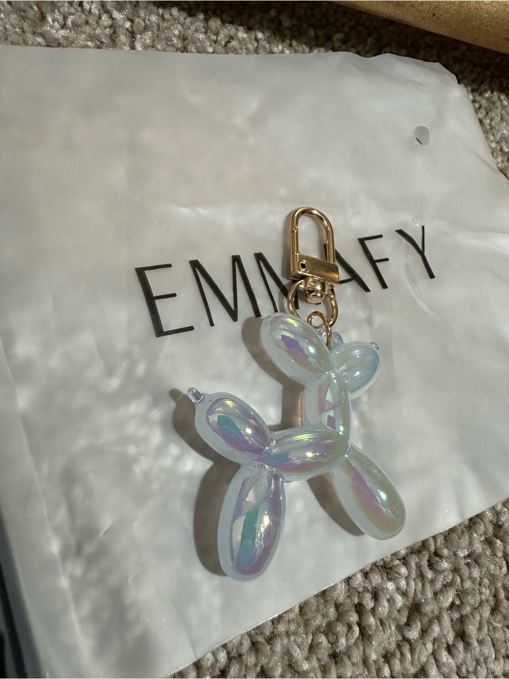 NWT Emmafy Balloon Dog Bag Charm Accessory in White $15